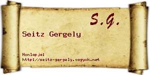 Seitz Gergely névjegykártya